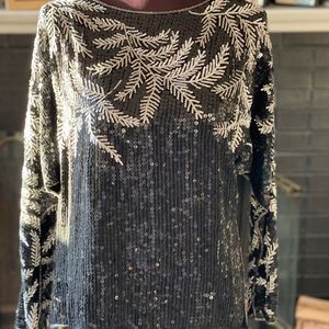 Silk sequin top